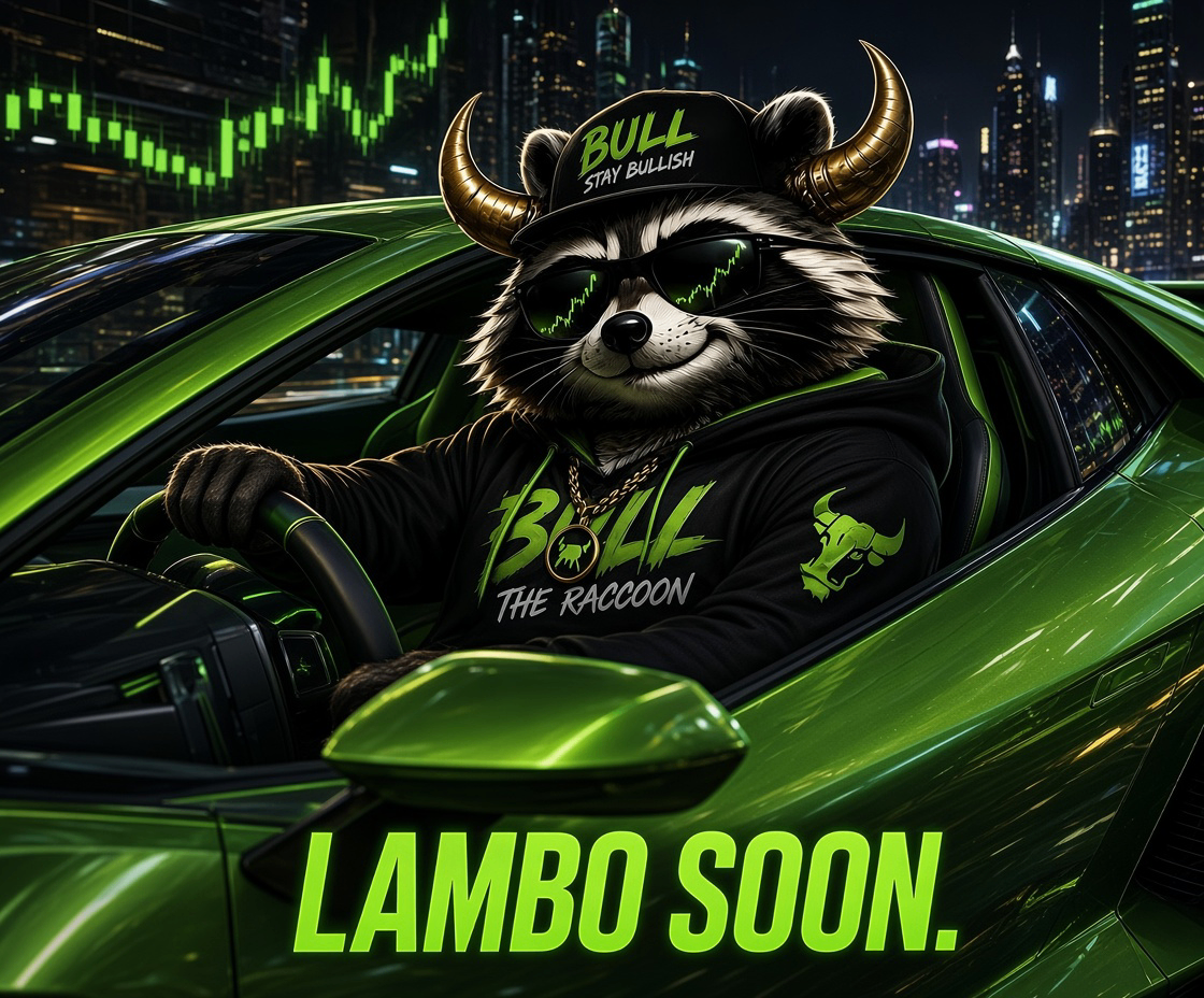 Bullcoon driving a green Lamborghini through the city